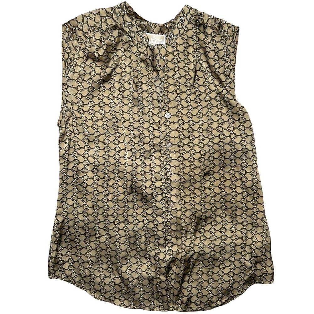 Michael-kors Women's Brown and Gold Blouse